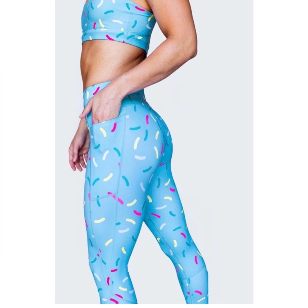 Blue Icing Donut Sprinkle leggings